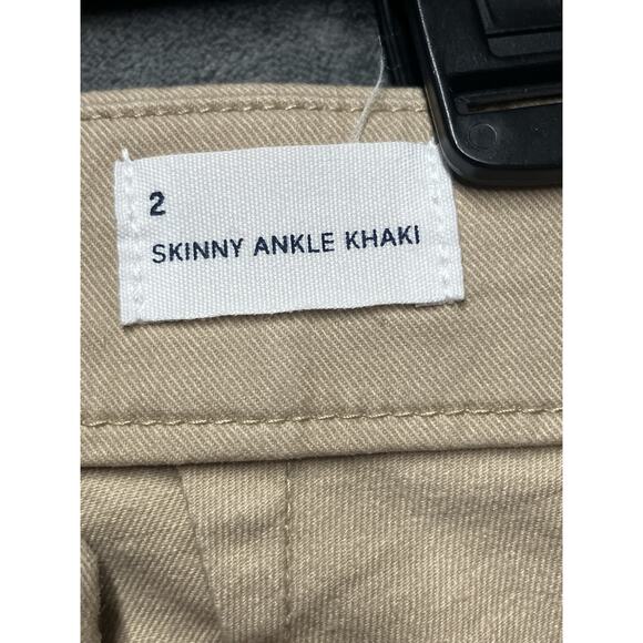 Gap Pants Woman’s Sz 2 Tan Skinny Ankle Khaki Nomad Stretch Flat Front - Picture 6 of 12